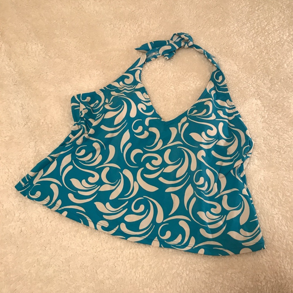 St. John’s Bay Plus Size Blue Halter Swim Top